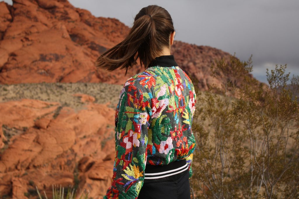 ott + bomber + sequins + tropical + las vegas + red rocks + Los Angeles + Lablogger + style + blogger + fashion + inspiration + house of comil + lifestyle + houseofcomil + French + designer + emerging + ootd + look + outfit + luxury + la blogger + best + of day + style blogger + fashion blogger + look