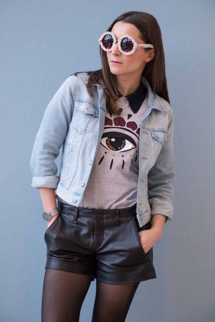 LACMA + Denim + Kenzo + eye + tee + tee shirt + leather + shorts + rag & bone + Lablogger + style + blogger + fashion + inspiration + house of comil + lifestyle + houseofcomil + look + outfit + la blogger + blogger + fashion blogger