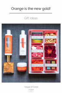 Gift Ideas: January New In: Sunday Riley, Bouquet Bar, DP Hue, Nuxe. Orange is the new gold on Houseofcomil.com. Click to read more about or pin to save for later. 