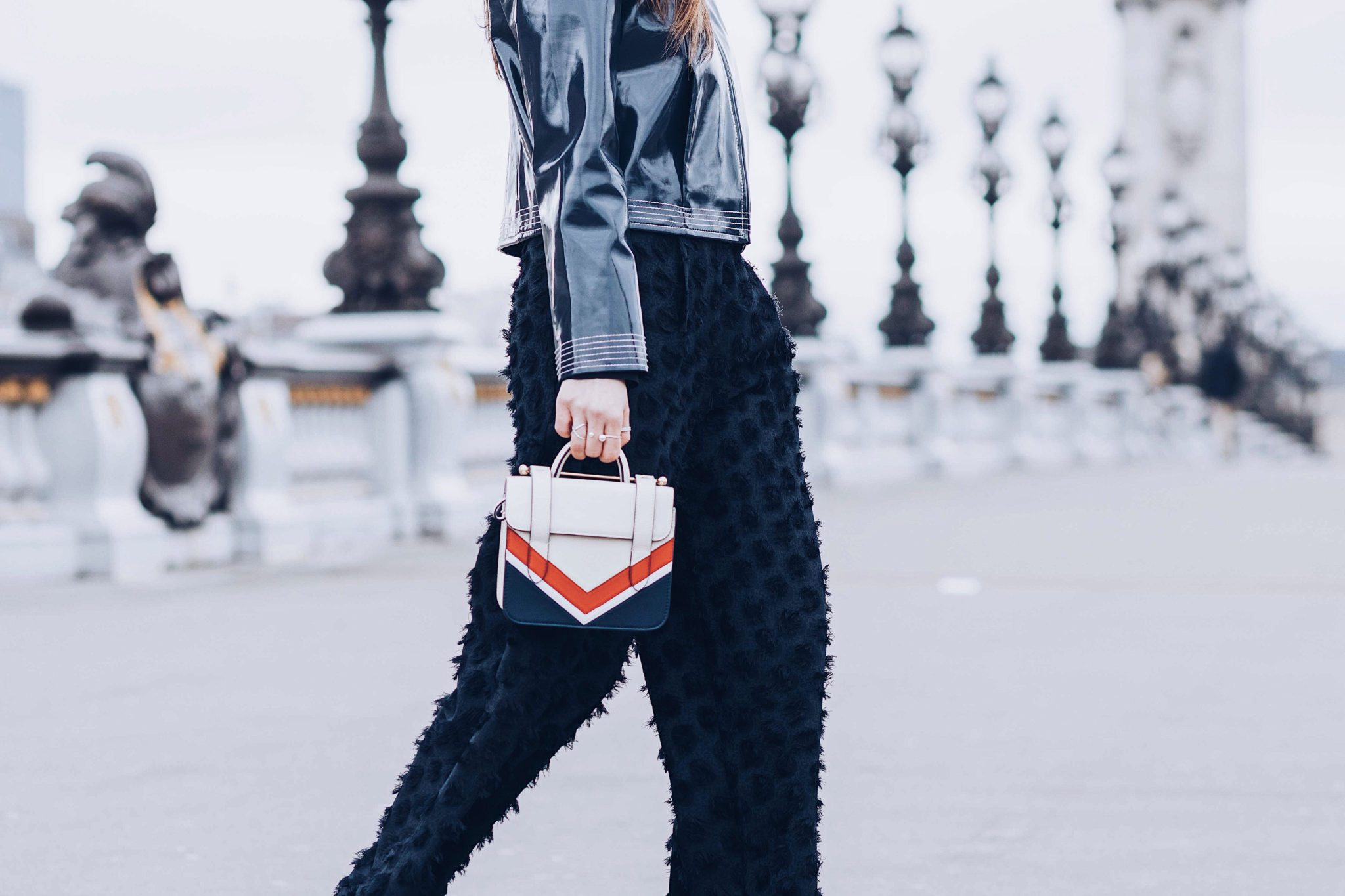 Strathberry Review Spring Summer Collection MC Nano Chevron Bag worn during Paris Fashion Week Street Style by Julia Comil