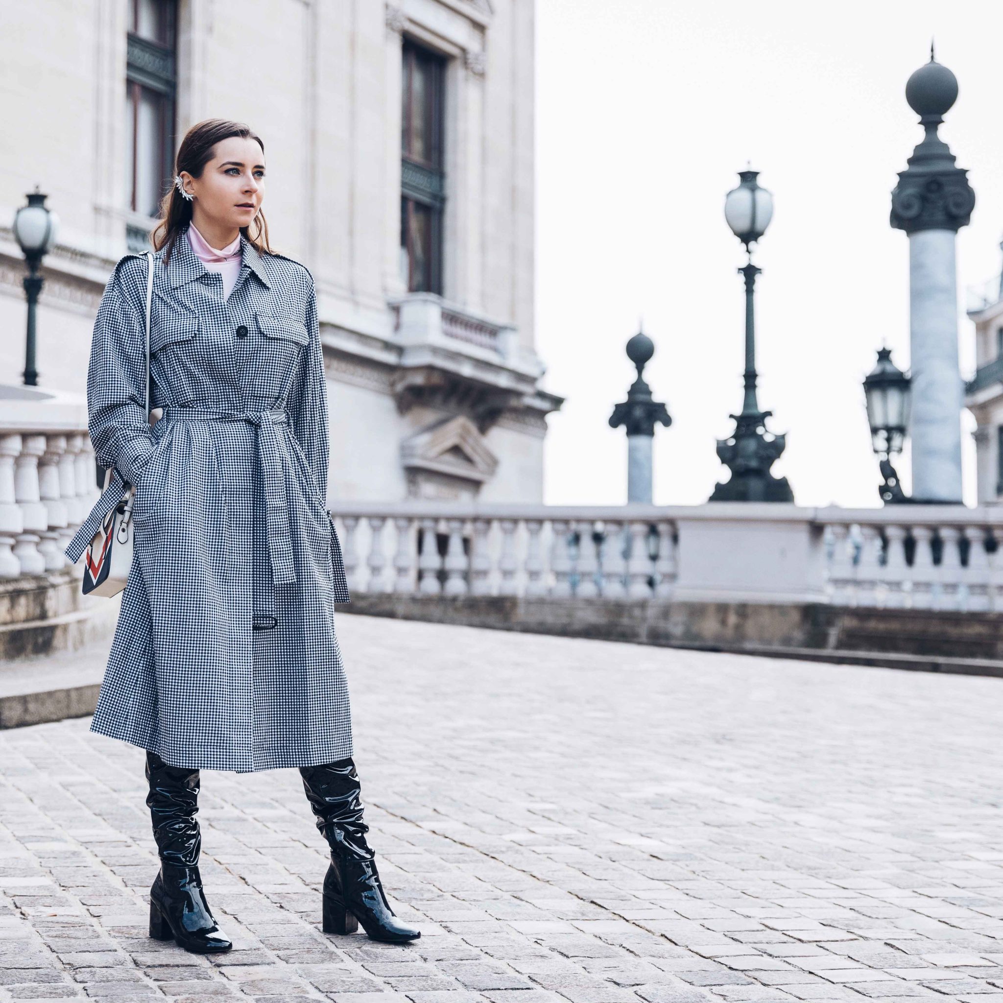 Spring Trench Coat - Gingham Trench Coat - Long Trench coat - Trench coat for women 2018 - Paris - Fashion Blogger