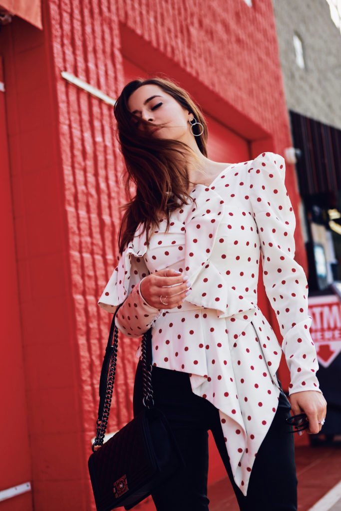 The perfect Structured Blouse: The Self Portrait Polka Dots Blouse via ...
