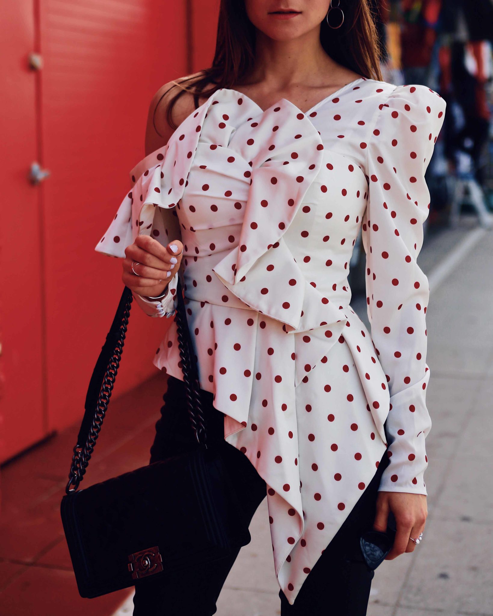 Self portrait store polka dot top