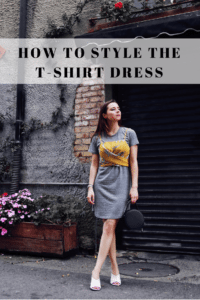 How to style the T shirt dress - Layered with a cropped top. Wearing DSTLD Tee shirt dress and ChrisellexJOA cropped top. More on Houseofcomil.com. Find a DSTLD coupon code for 20% off.