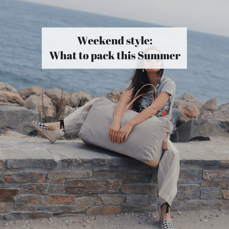 What to pack this Summer for a weekend escape: Summer Must-Have Items to pack - Review of cuyana weekender bag - weekend style ideas and cuyana review on Houseofcomil.com