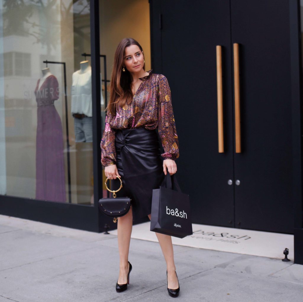 Bash Paris Lea Leather Skirt how to wear the leather skirt this fall