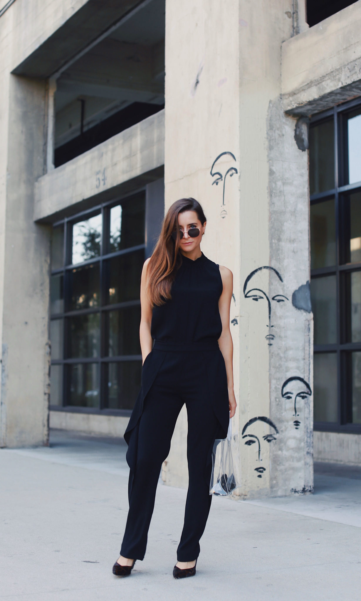 pvc black jumpsuit