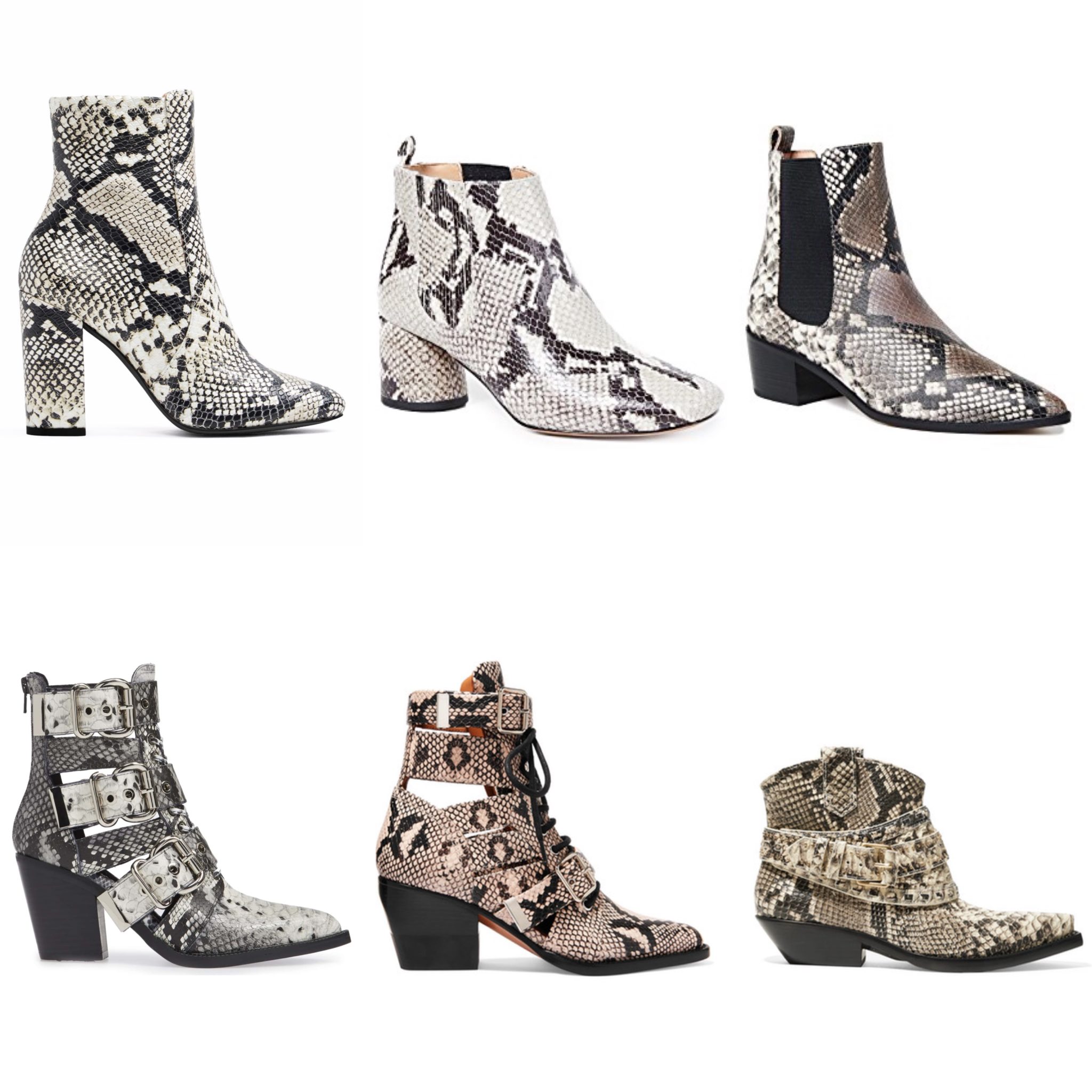 ankle snakeskin boots