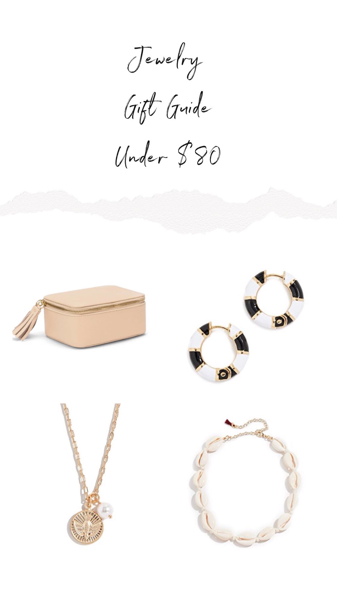 Holiday jewelry gift guide Under $80 - Find ideas for your best friends and your family with a selection of trendy jewels under $80