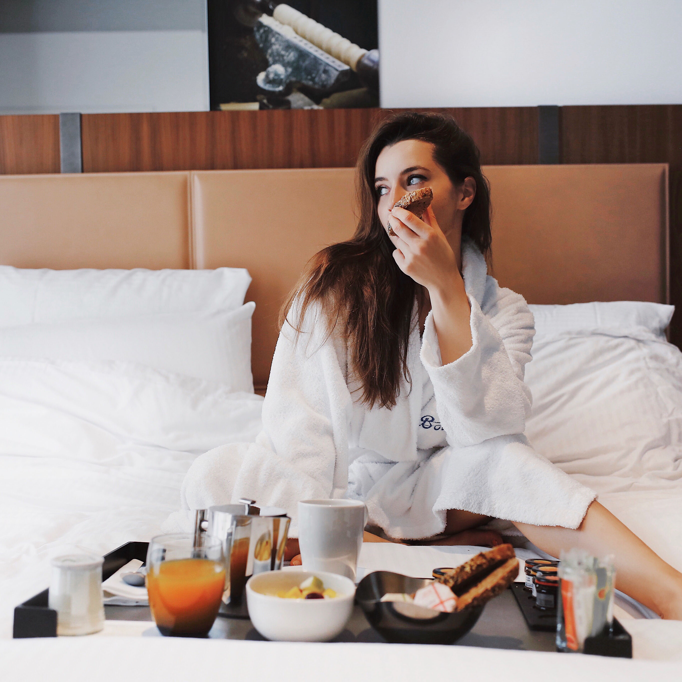 Breakfast in bed at Hotel Boutet - Best shopping addresses in Paris by a fashion blogger - where to shop in Paris _ Paris Le Marais and Haut Marais - Where to stay in Paris: Luxury Hotel Le Boutet