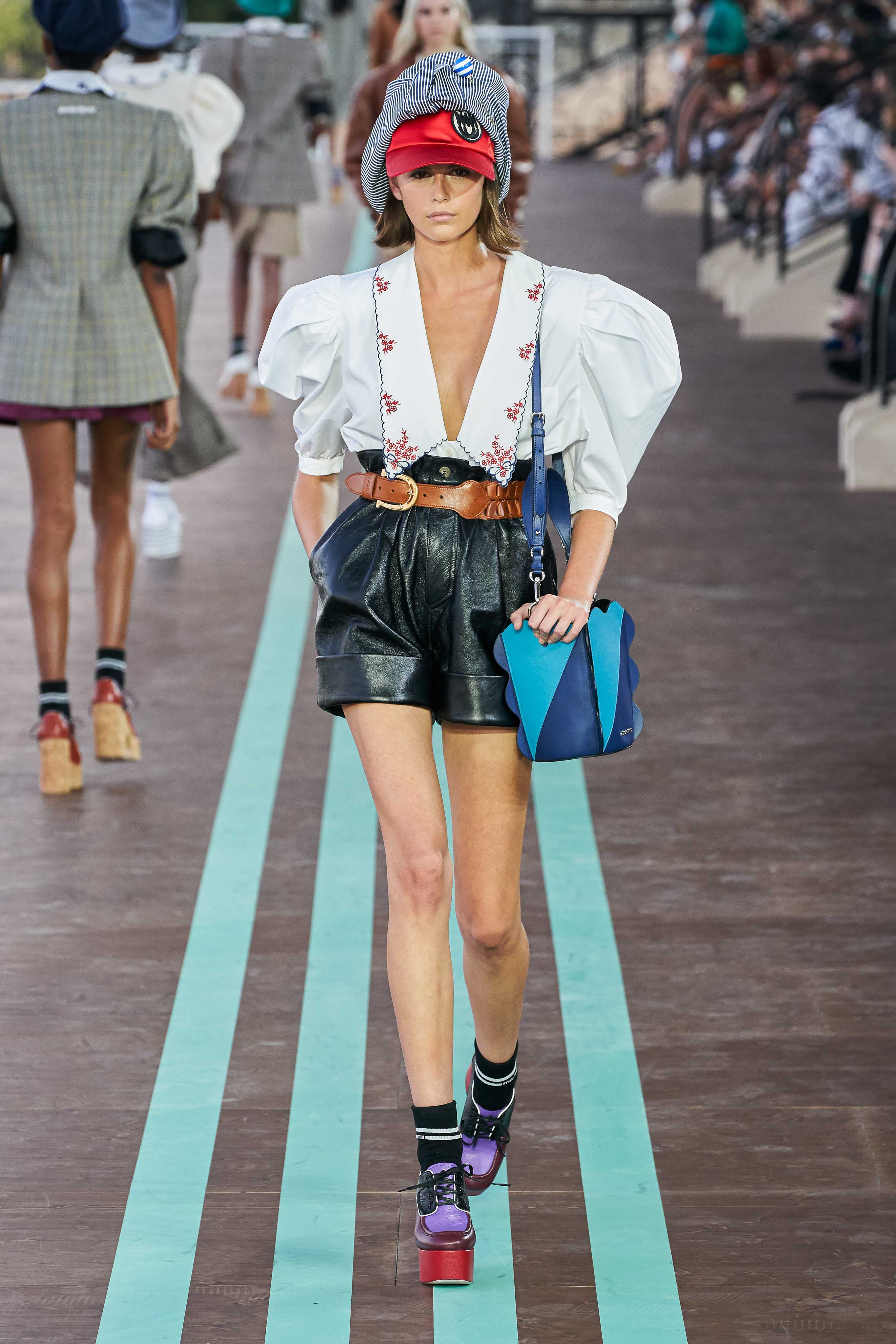 Miu Miu 2020 runway fashion trend report vogue bold shoulders