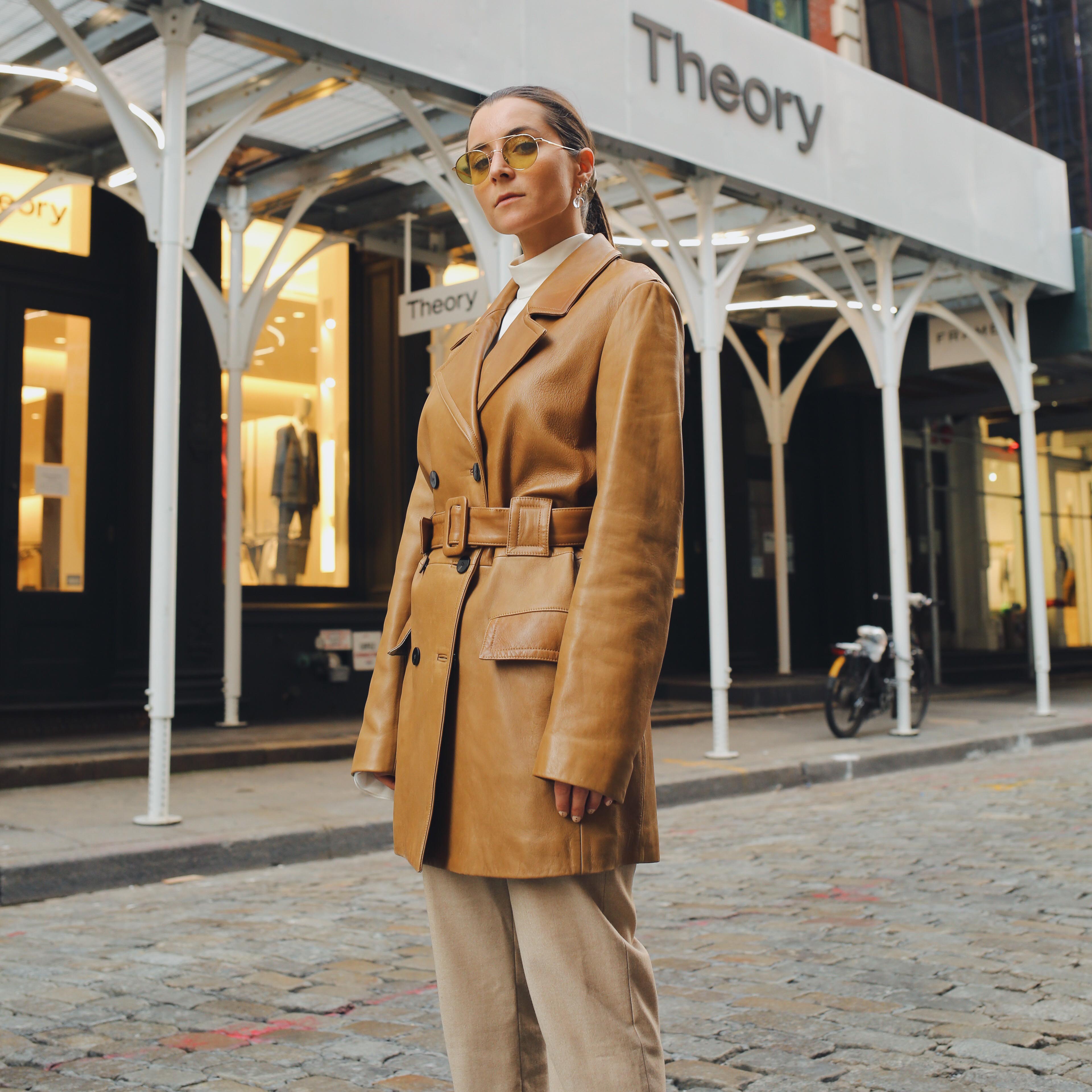 My favorite looks from NYFW to transition from summer to fall. Selection of some of my favorite items: bermuda shorts, leather trench coat, jumpsuit, hat, pink blazer via Farfetch, Italist, Milk Boutique and Net A Porter.