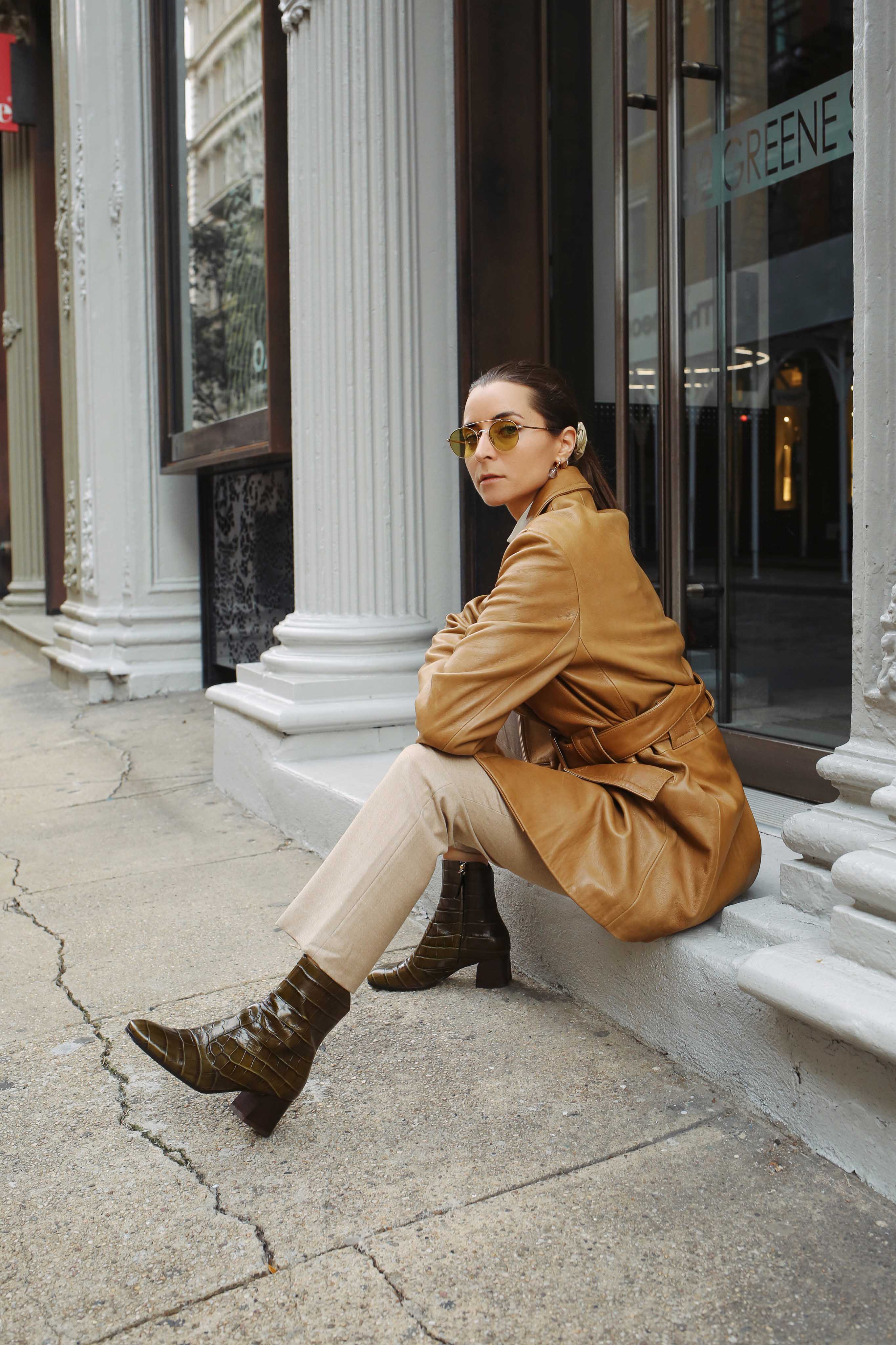 My favorite looks from NYFW to transition from summer to fall. Selection of some of my favorite items: bermuda shorts, leather trench coat, jumpsuit, hat, pink blazer via Farfetch, Italist, Milk Boutique and Net A Porter.