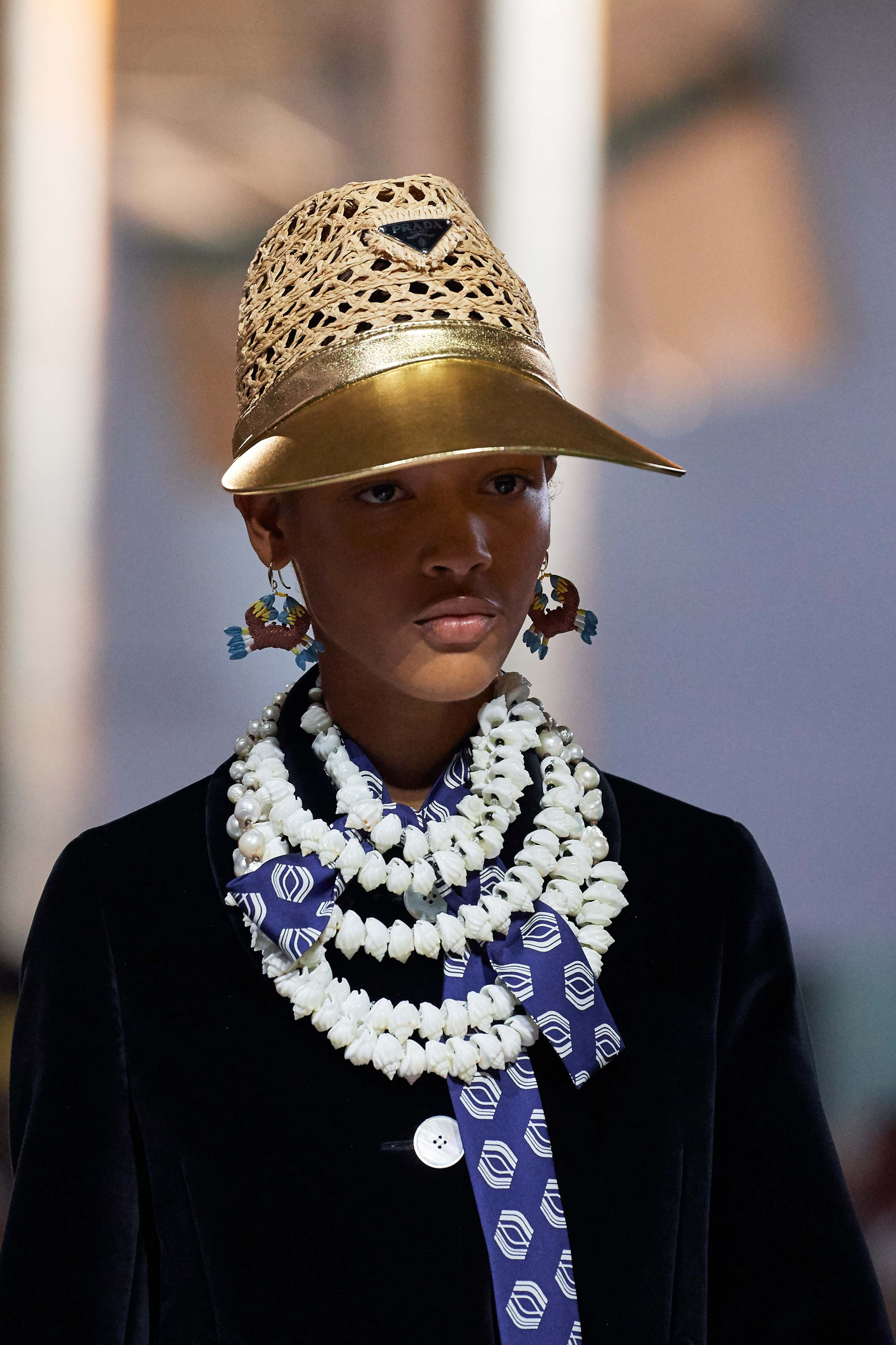 Prada Spring Summer 2020 SS2020 trends runway coverage Ready To Wear Vogue granni shoes hat