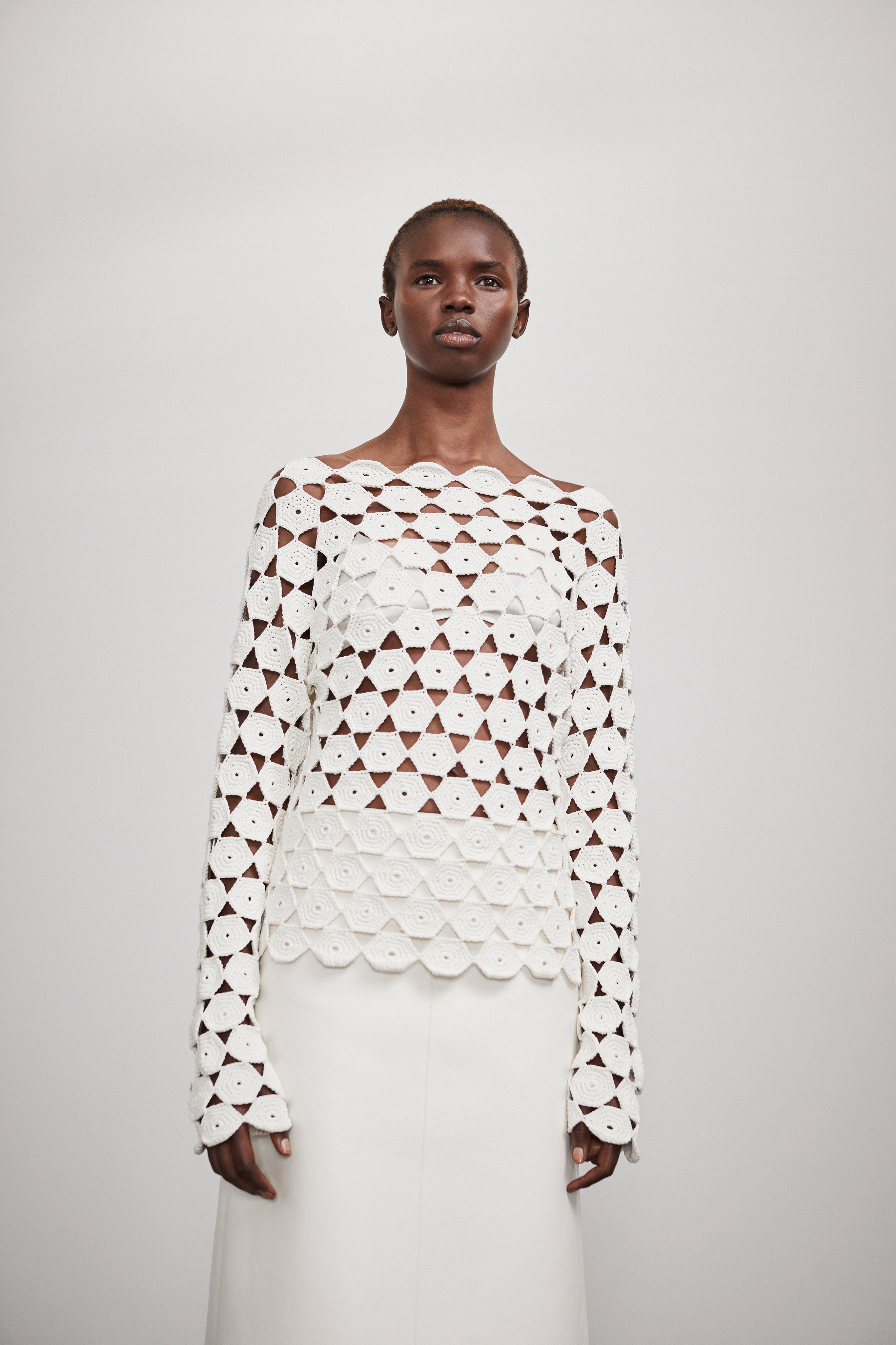 Theory Spring Summer 2020 SS2020 trends runway coverage Ready To Wear Vogue crochet