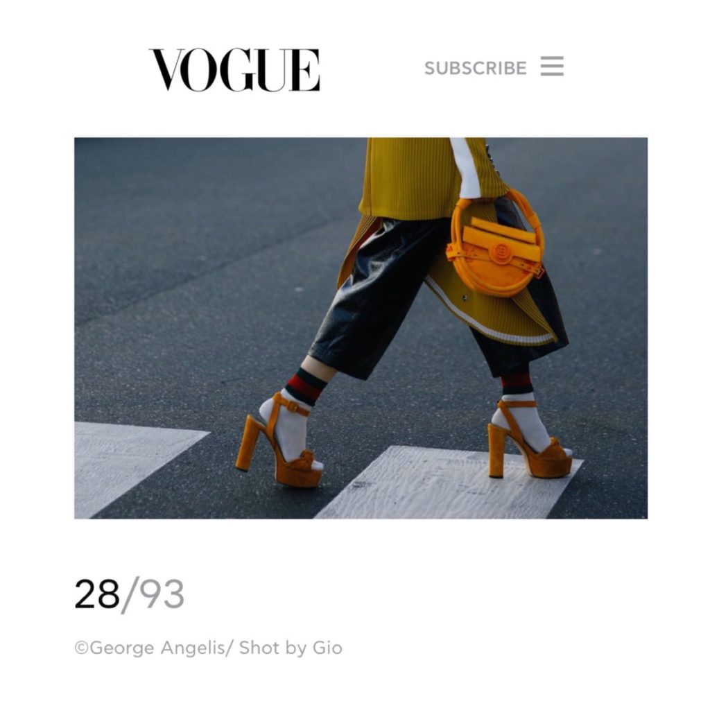 Milan Fashion Week Street Style Vogue Magazine Greece french fashion influencer Julia Comil wearing balmain barbara bui giuseppe zanotti palform shoes shot by gio