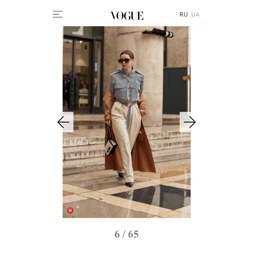 Vogue Magazine UA french fashion influencer Julia Comil wearing sportmax kristina fidelskaya the frankie shop fall 2020 shot by the style stalker