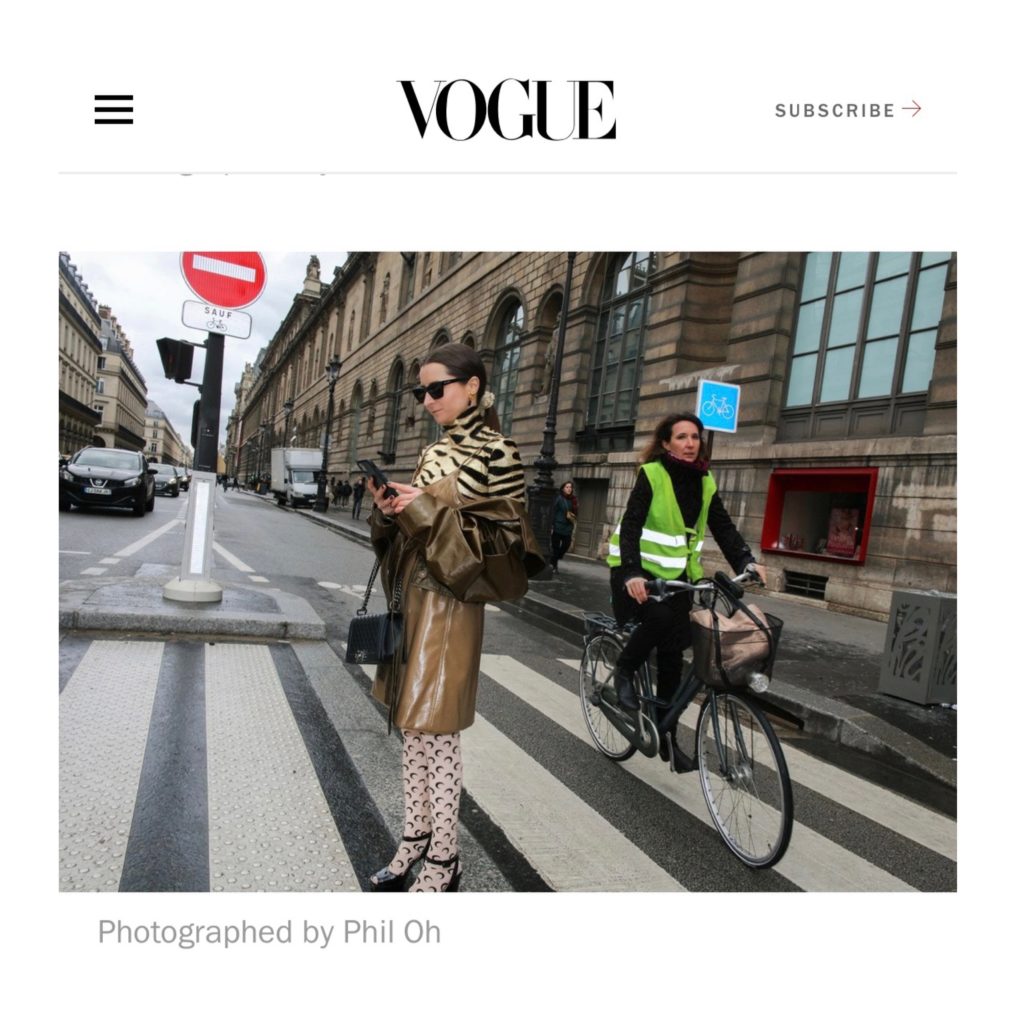 Vogue Magazine Vogue US captured by Phil Oh Julia Comil wearing kristina fidelskaya, Paco Rabanne, Marine Serre Paris Fashion Week