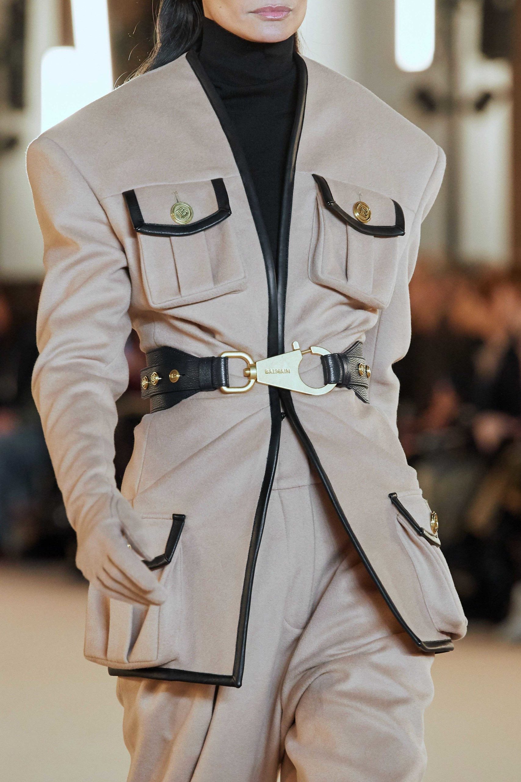 Balmain Fall Winter 2020 trends runway coverage Ready To Wear Vogue belt details