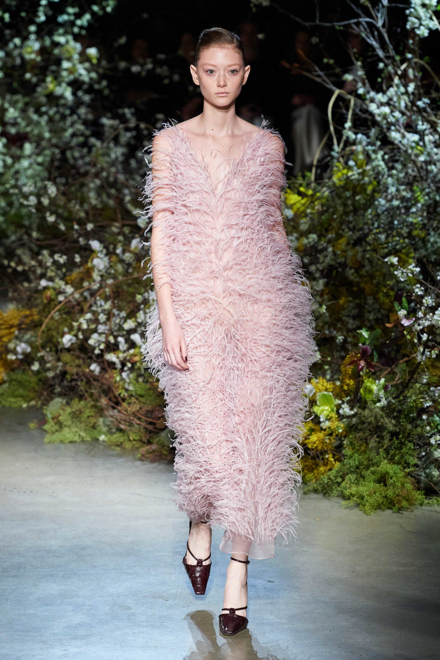 Givenchy Fall 2020 trends runway coverage Ready To Wear Vogue feather dress