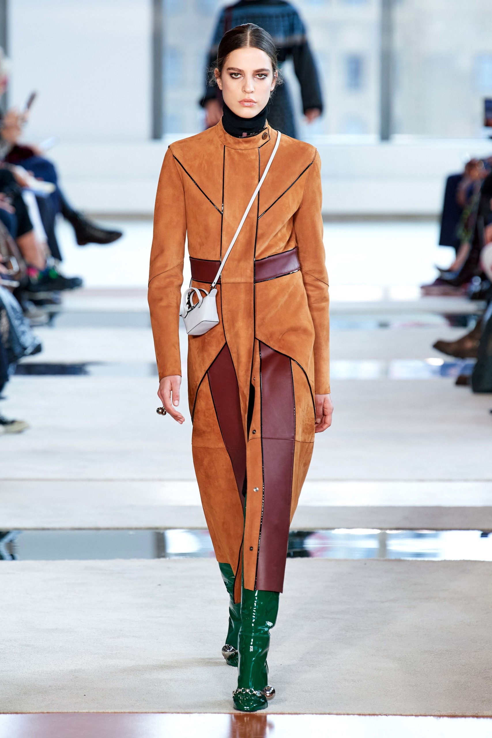 LONGCHAMP Fall 2020 trends runway coverage Ready To Wear Vogue leather patchwork