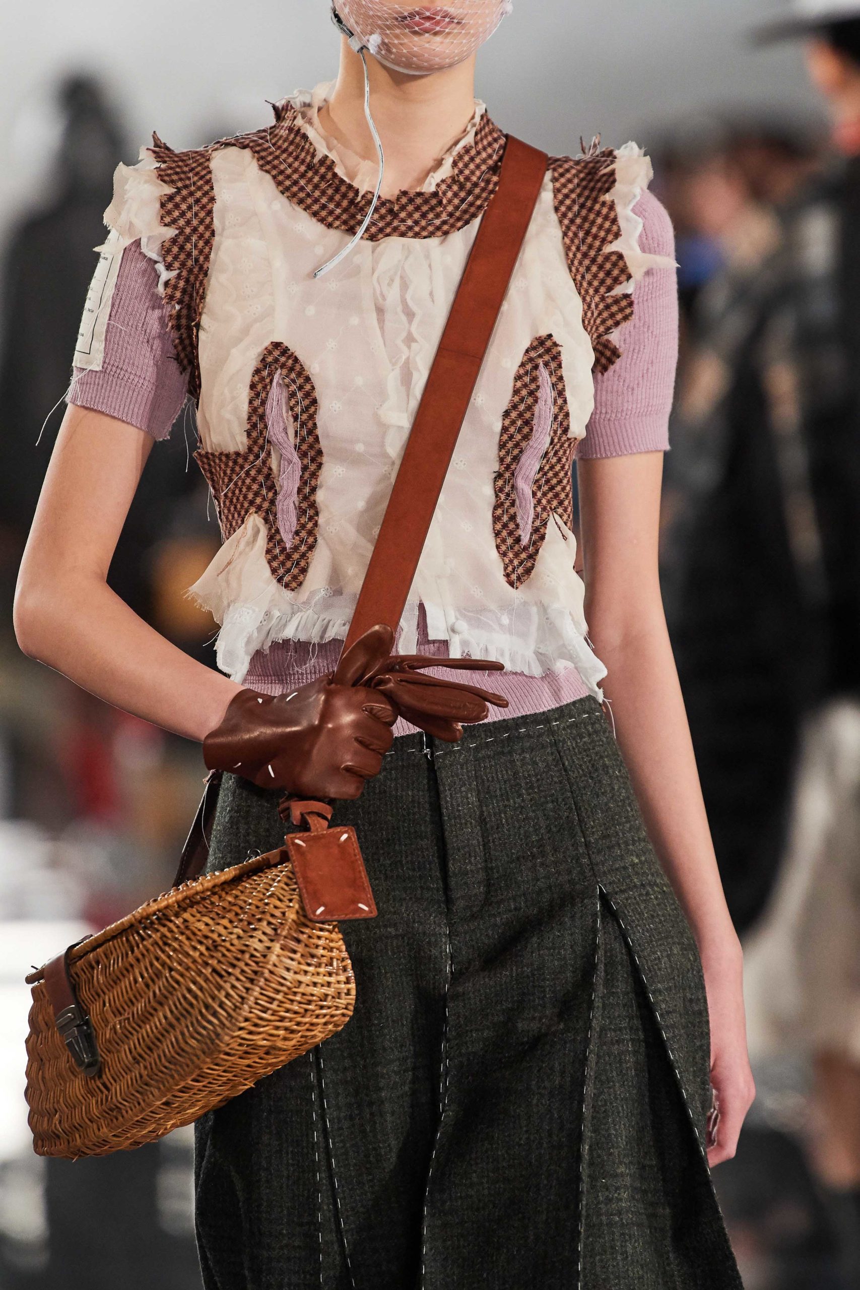 Maison Margiela Fall 2020 trends runway coverage Ready To Wear Vogue wicker bag vintage feel.