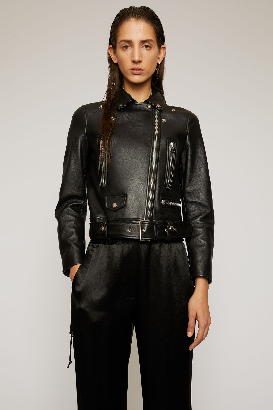 Acne leather clearance jacket womens