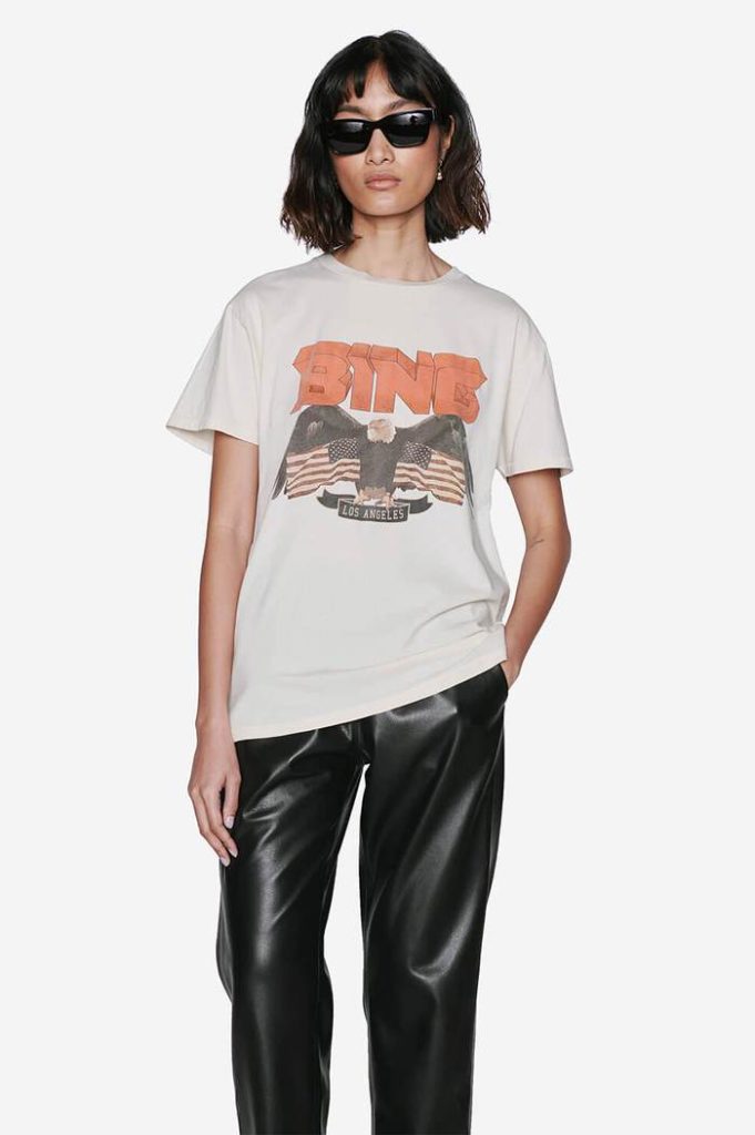 Edgy style: Best 10 anine bing pieces to wear all year round. Anine Bing vintage bing tee eagle rock