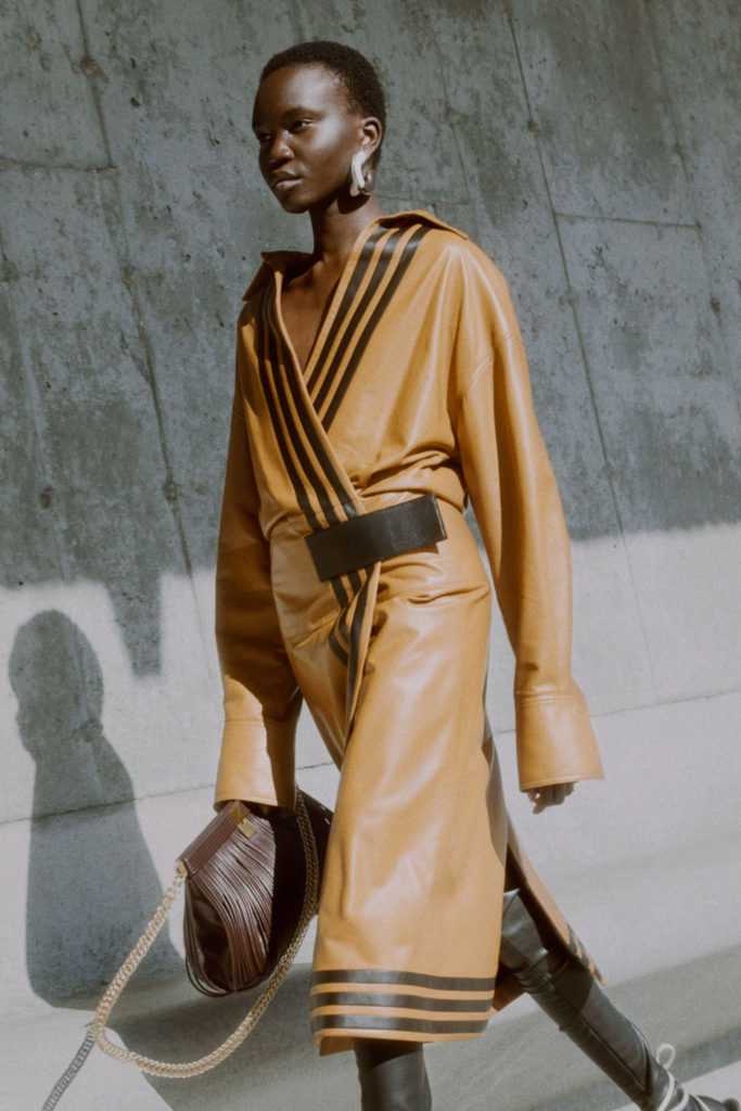 Best coats Fall Winter 2021 from the Runway Proenza Schouler camel leather coat Fall-21-RTW