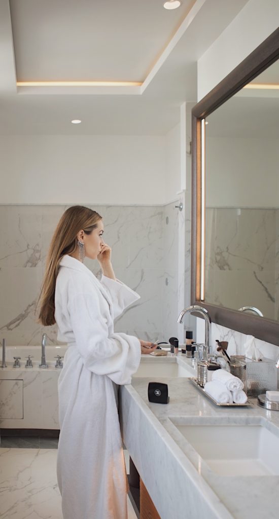 Hotel-Hyatt-Paris-Madeleine-Review-luxury-bathroom-getting-ready-marble