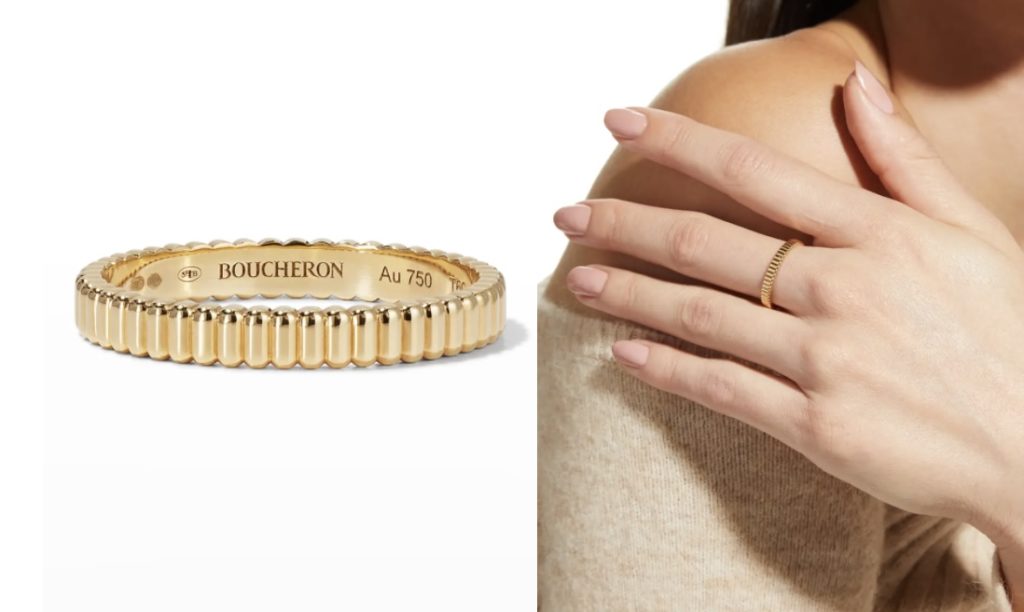 Boucheron Yellow Gold Quatre Grosgrain ring