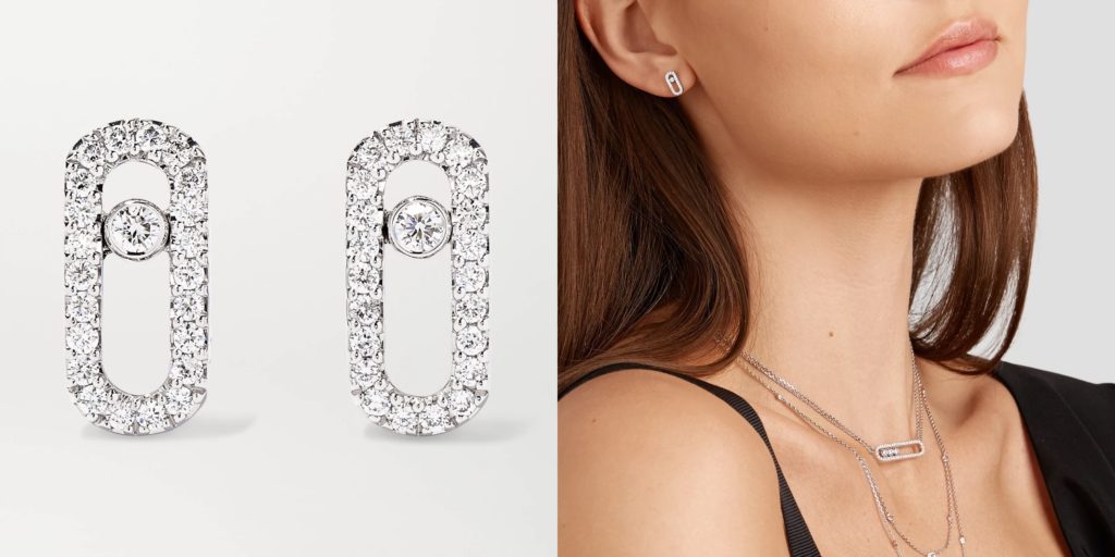 Best fine jewelry below $2000 - Messika earrings uno diamond stud earrings fine jewelry designer jewels below $2000