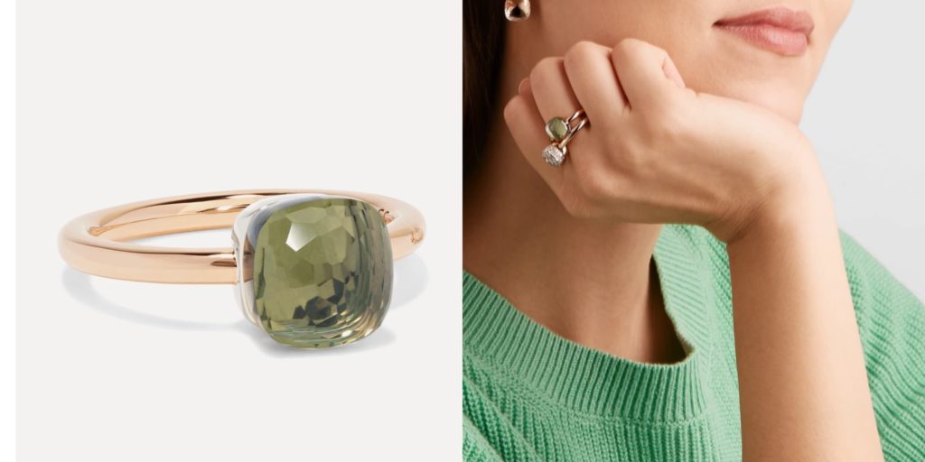 The Fine jewelry gift guide: Pomelatto Nudo 18k rose gold prasiolite ring