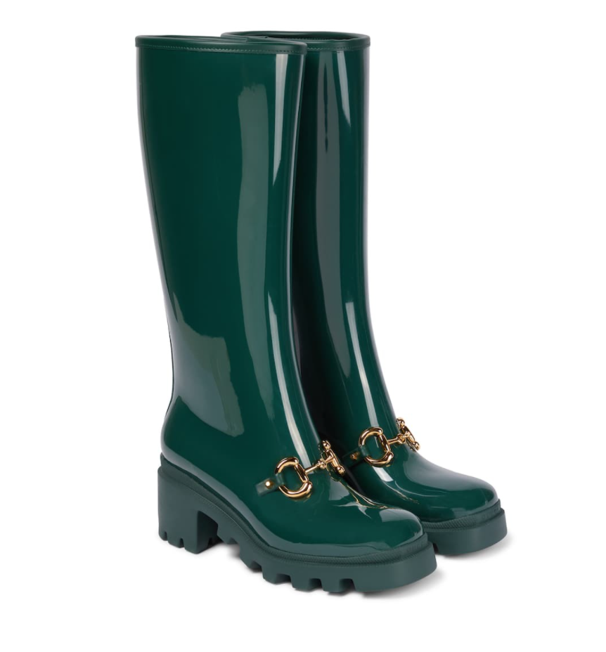 heeled rain boots gucci horsebit green rubber rain boots runway rain boots