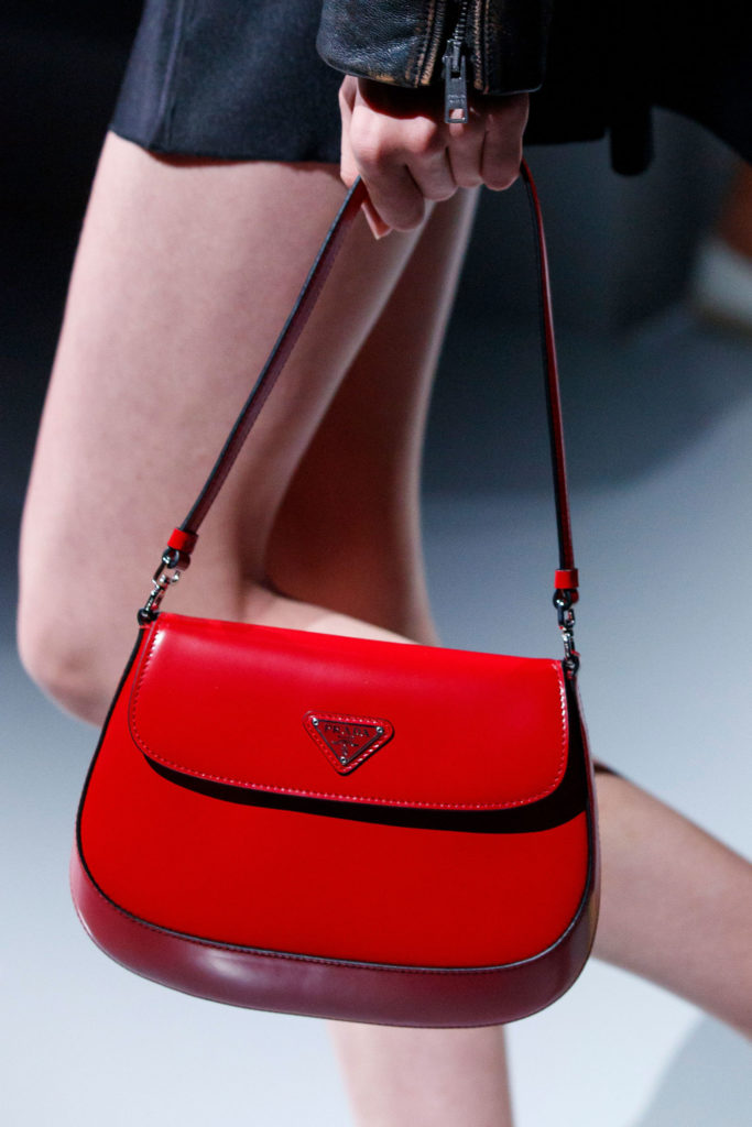 Prada red carmin bag Spring Summer 2022 Favorite accessories and details Vogue Runway Fashion Week MFW Milan Fashion Week bag trend
