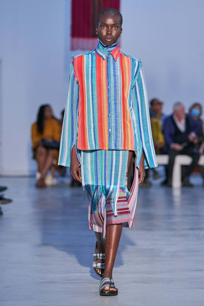 Best Spring Summer 2022 fashion trends from the runway Kenneth Ize stripes Vogue Credit Gorunway paris fashion week