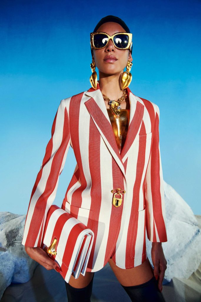Best Spring Summer 2022 fashion trends from the runway Schiaparelli striped blazer Vogue Credit Gorunway paris fashion week