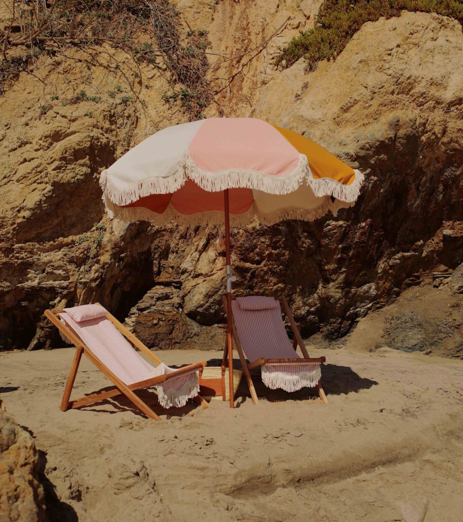 Business and pleasure boho chic beach umbrella and boho chic beach chairs