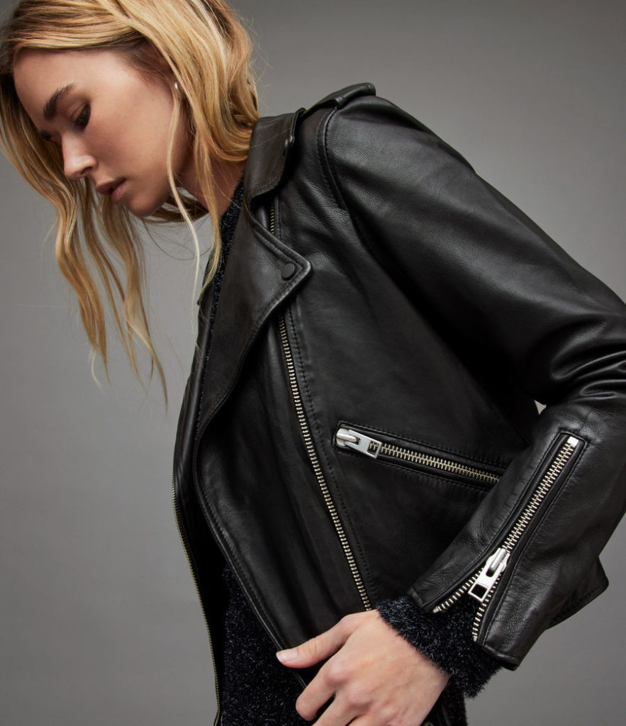 Womens Eleanor Black Motorcycle Leather Jacket - Shopperfiesta