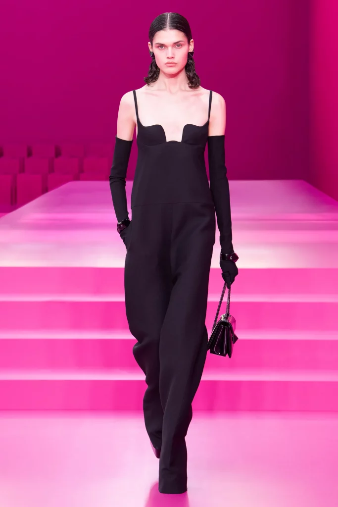 Fall Winter 2022 Runway report: Best fashion trends -valentino-fall-22-ready-to-wear-paris-credit-brand black bra dress