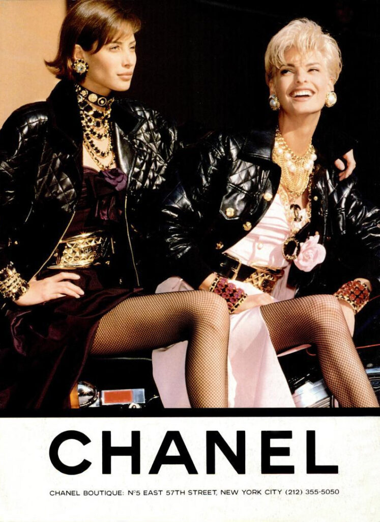 Linda Evangelista & Christy Turlington Chanel fashion Ads 1990s shot by Karl Lagerfeld - 