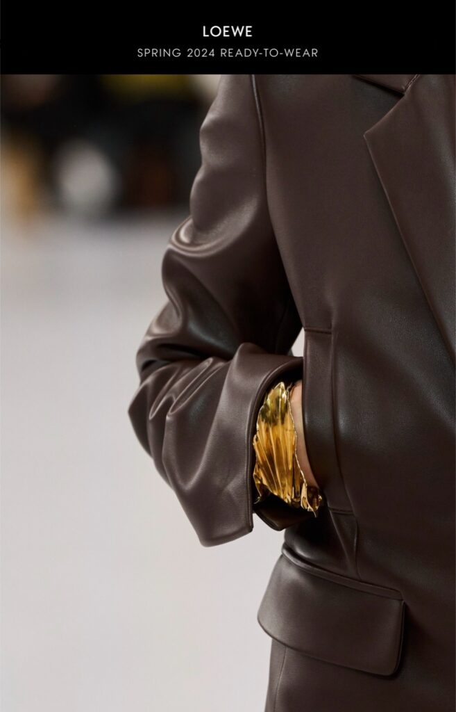 Best accessories from the runway spring summer 2024 vogue Loewe gold cuff