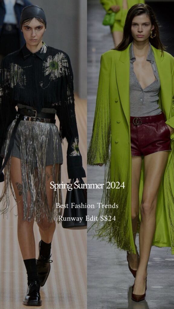 Explore the vibrant hues and bold designs of Spring/Summer 2024 fashion trends straight from the runway. Elevate your style with the latest looks that define the season's hottest moments in fashion. Runway edit best trends from the runway spring summer 2024 vogue Prada Gucci