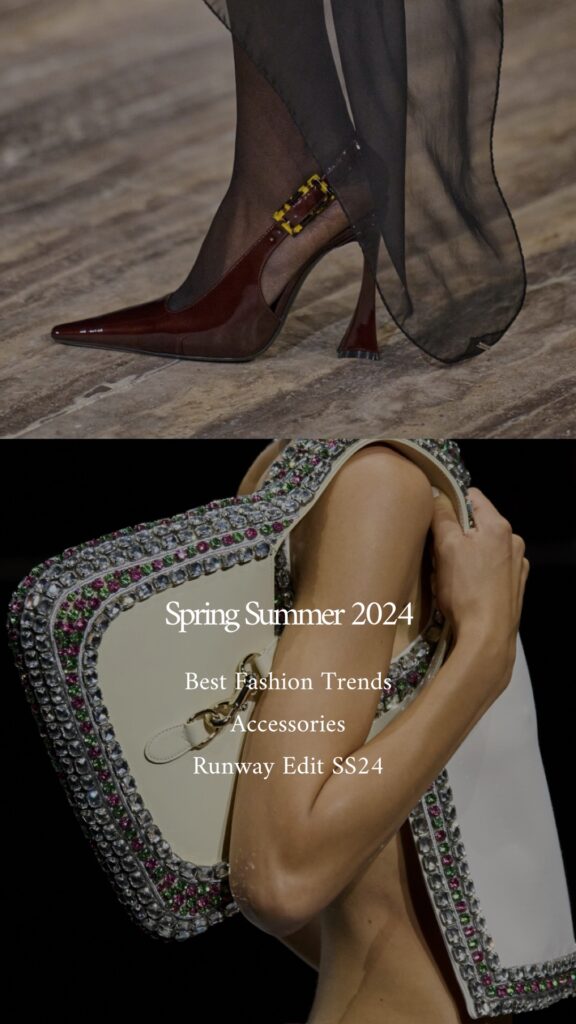 Runway accessory trends best trends from the runway spring summer 2024 shoes bags belt sunglasses jewelry. More on Modersvp.com