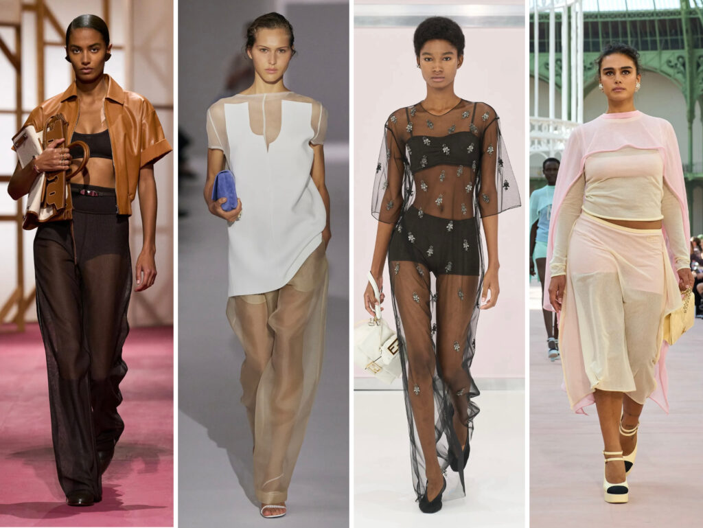 Best of fashion trends SS25 Sheer layers Hermes, Khaite, Fendi, Chanel