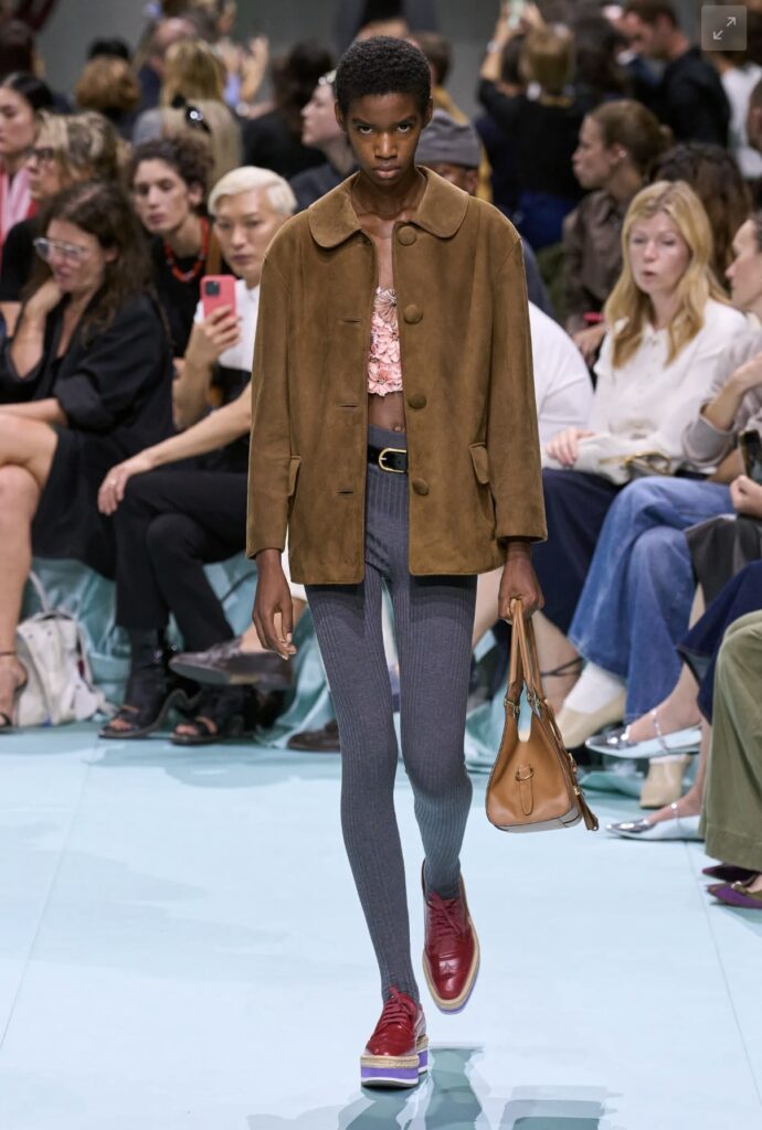 Top Spring Summer 2025 fashion trends on the runway Brown Suede Prada