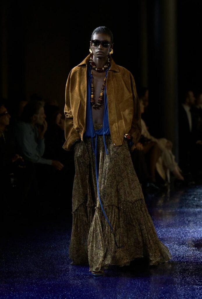 Best Spring Summer 2025 fashion trends on the runway Brown Suede Saint Laurent