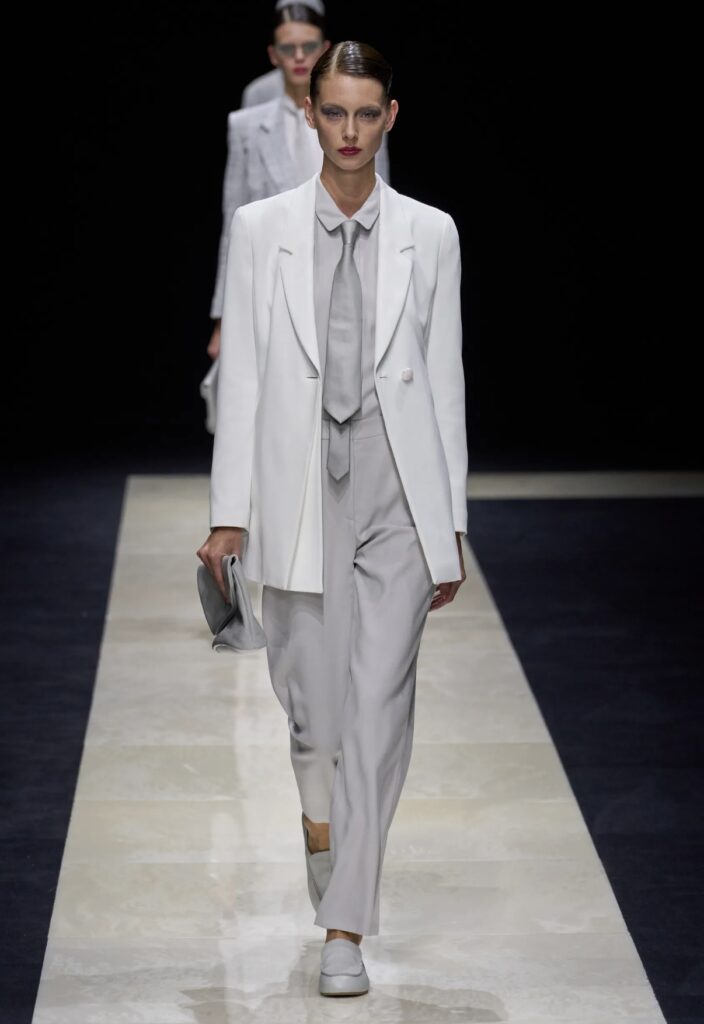 Best Spring Summer 2025 fashion trends on the runway power suit tie Armani