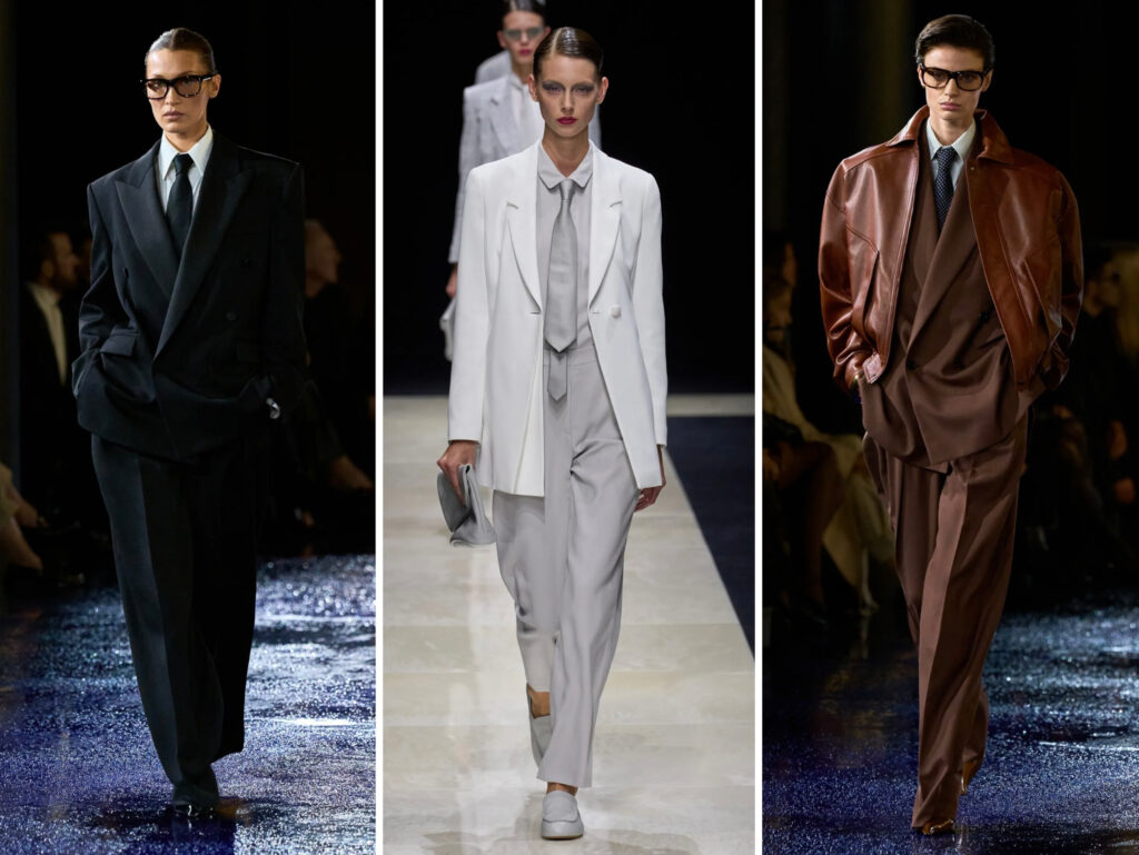 TOP 10 SS25 Runway Trends Power Suiting Saint laurent Armani