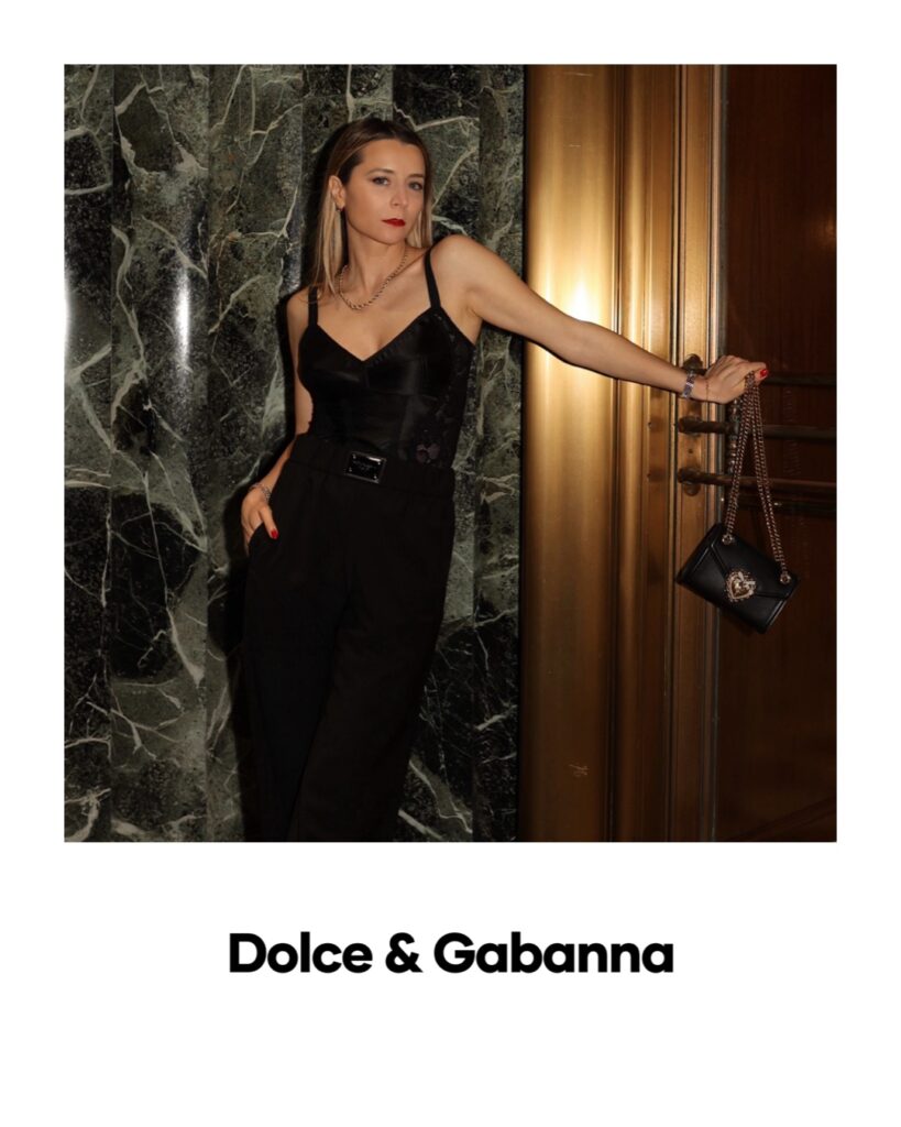 julia comil french american influencer partnership italian brand Dolce & Gabanna